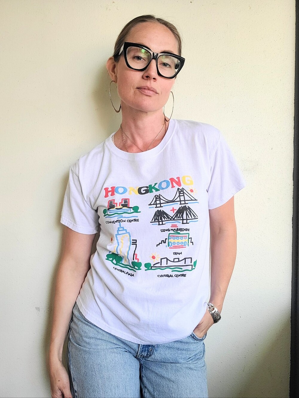 The Hong Kong Tourist Quirky White Novelty T-Shirt M